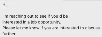 A minimalistic job offer